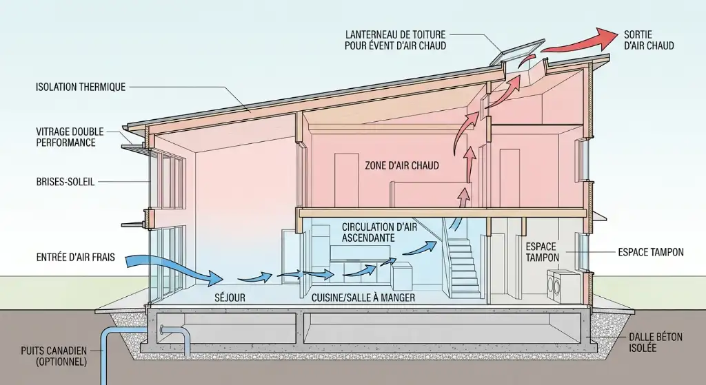 Comment ventiler une maison en pleine canicule grâce à l'effet cheminée